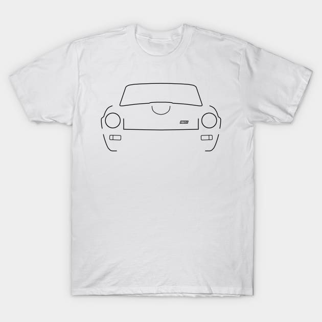 Triumph GT6 Mk3 classic sports car outline graphic (black) T-Shirt by soitwouldseem